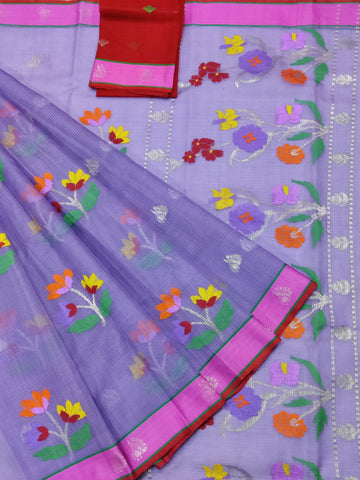 Naubahaar - Lavender Pure Zarikota Handloom GI Tagged Boota Saree | Banarasii