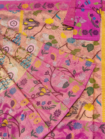 Meherzaad - Pure Handloom GI Tag Double Tissue Saree | Banarasii
