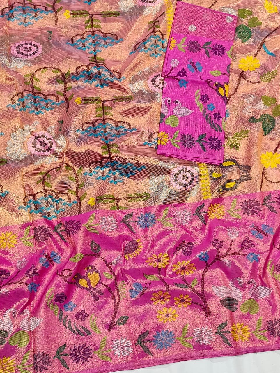 Meherzaad - Pure Handloom GI Tag Double Tissue Saree | Banarasii