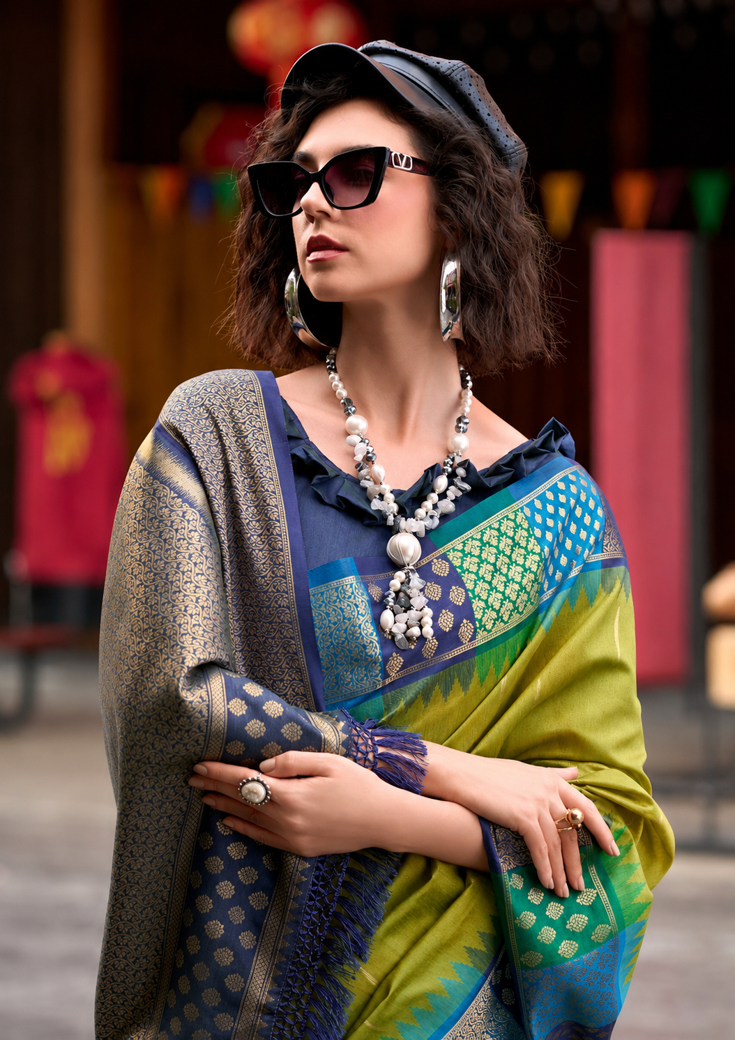 Afsana | Olive Jade Banarasi Silk Rich Zari Weaved Saree | Banarasii