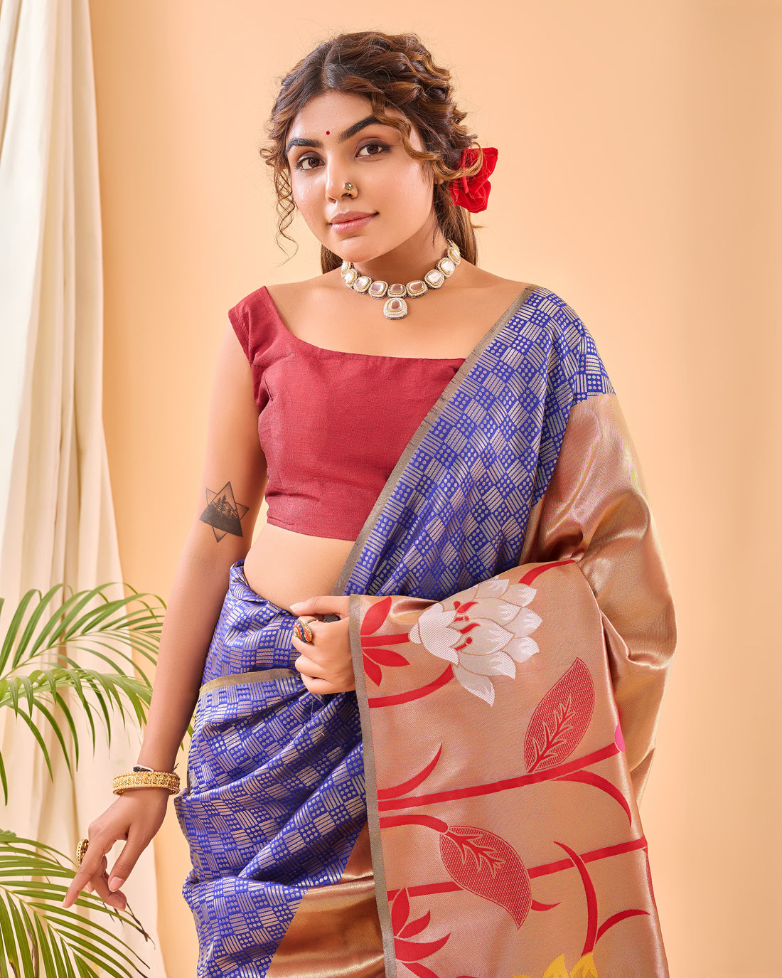 Gulistan | Royal Cobalt Blue Banarasi Silk Rich Zari Weaved Saree | Banarasii
