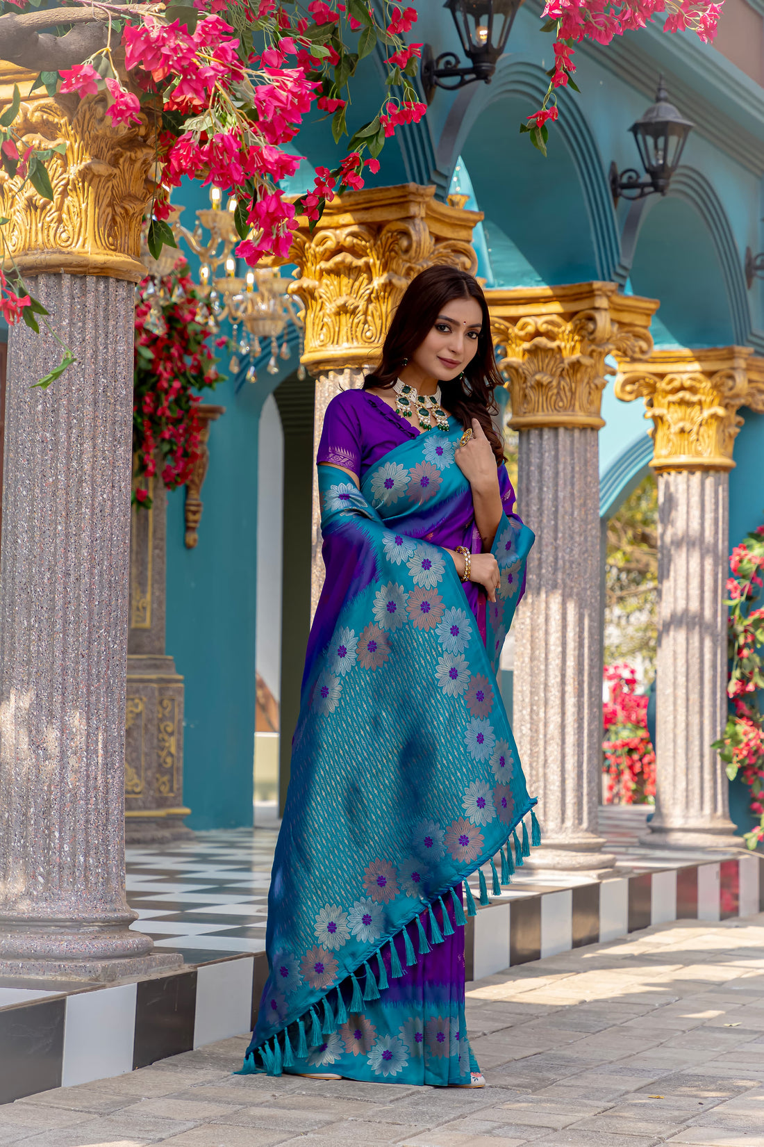 Nigar | Royal Purple Banarasi Silk Zari Weaved Saree | Banarasii