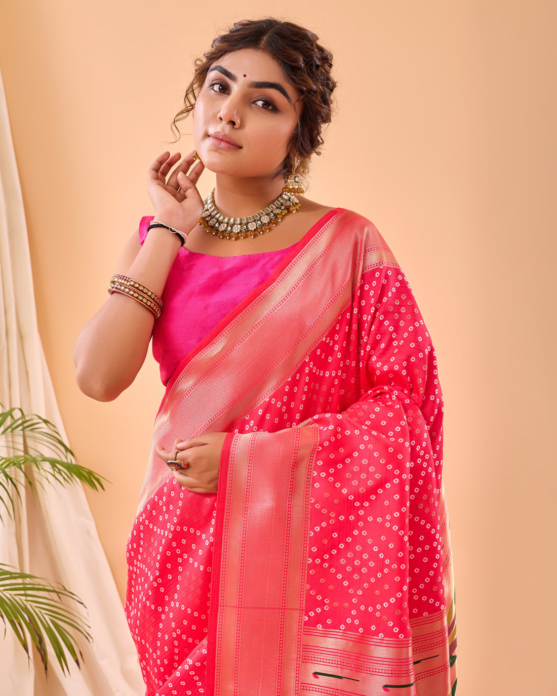 Mahjabeen | Coral Blossom Pink Banarasi Silk Zari Weaved Saree | Banarasii