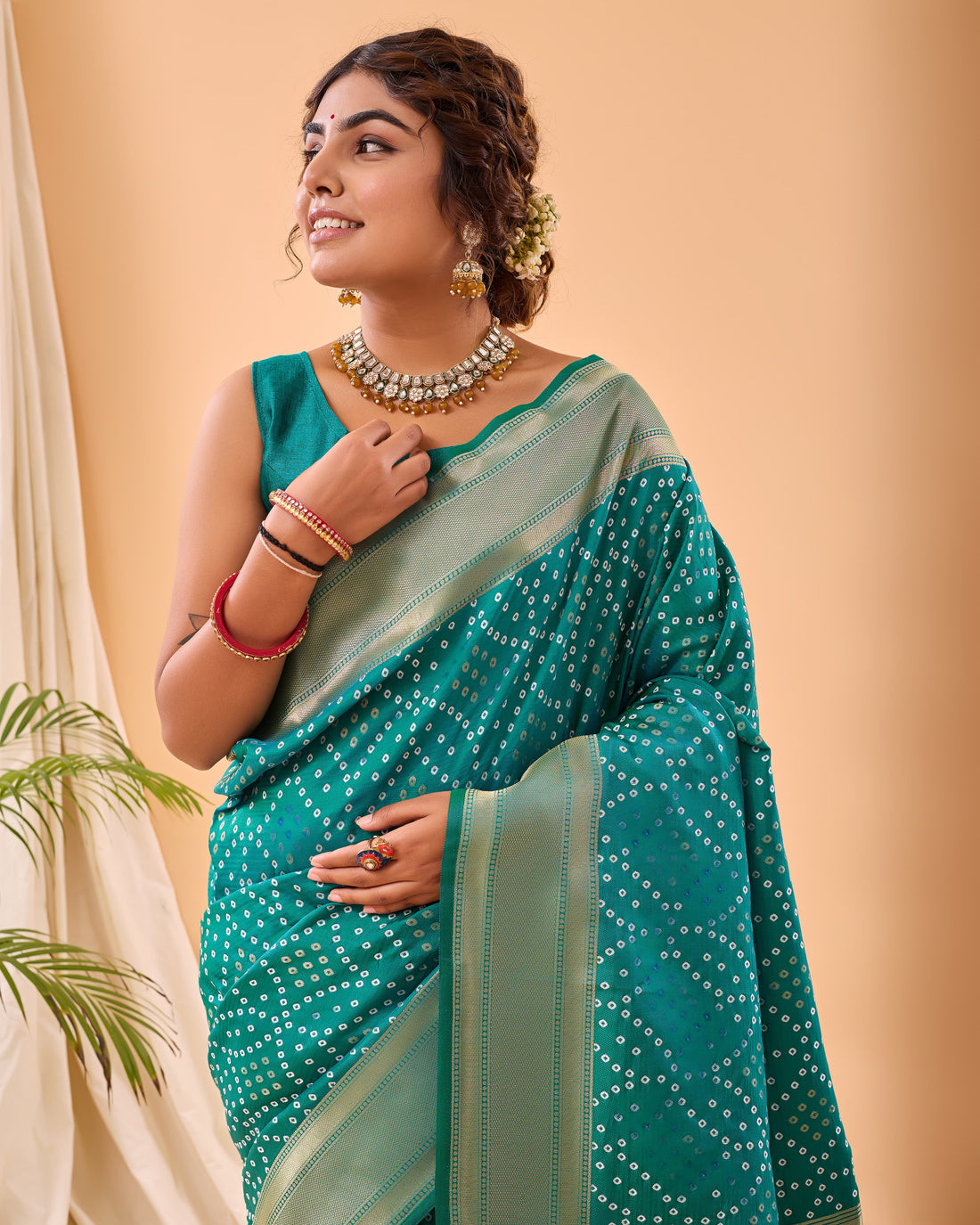 Mahjabeen | Aqua Mint Banarasi Silk Zari Weaved Saree | Banarasii