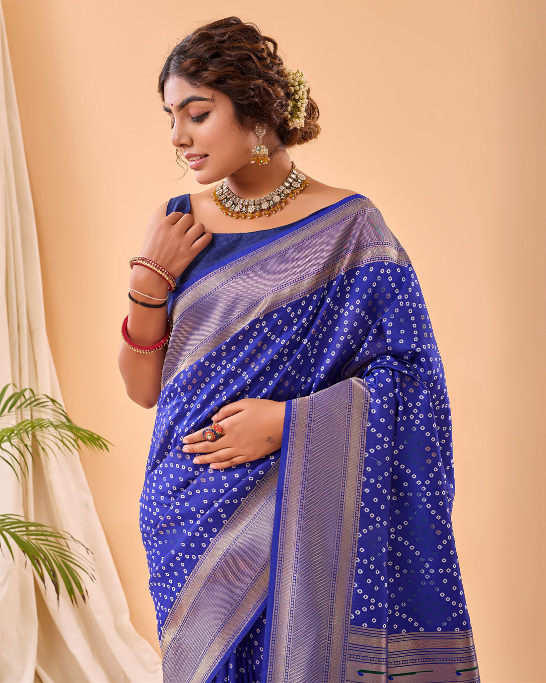Mahjabeen | Royal Sapphire Blue Banarasi Silk Zari Weaved Saree | Banarasii