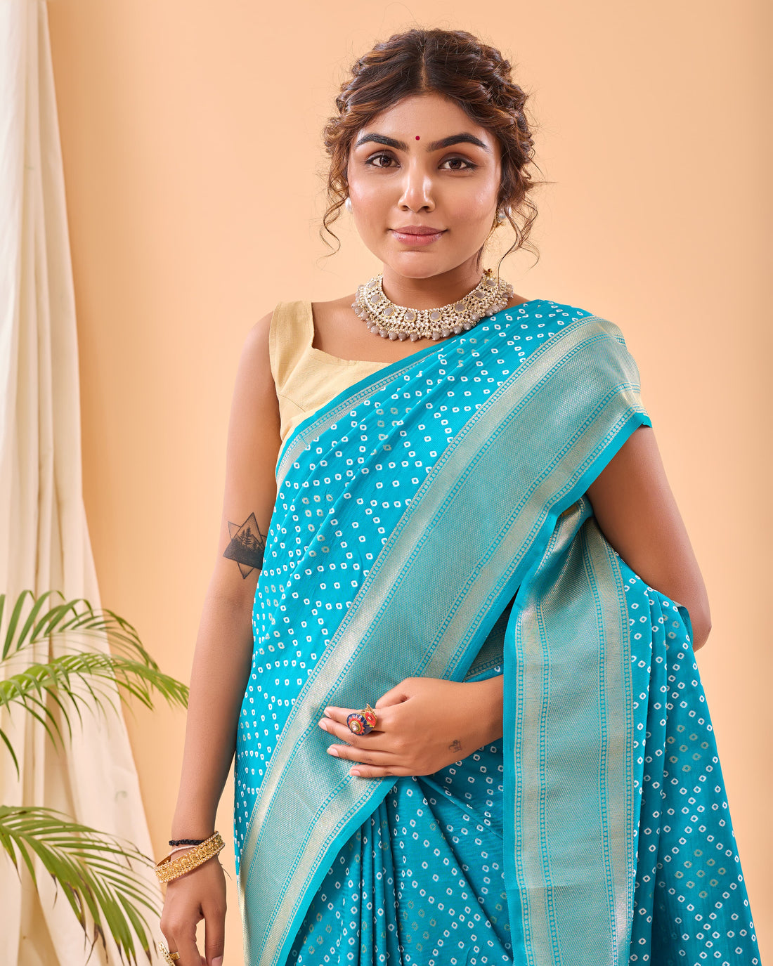 Mahjabeen | Aqua Lagoon Blue Banarasi Silk Zari Weaved Saree | Banarasii