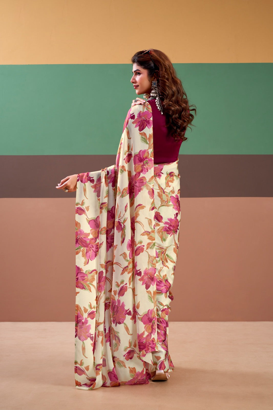 Parizaad - Rose Petal Banarasi Satin Silk Printed Saree | Banarasii
