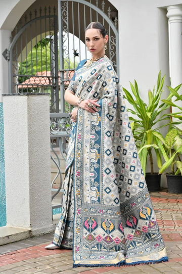 Noor - Teal Banarasi Silk Zari Woven Saree | Banarasii