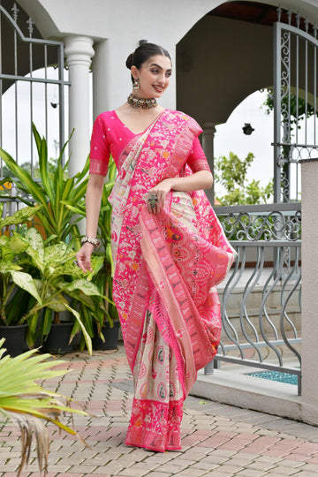 Noor - Red Banarasi Silk Zari Woven Saree | Banarasii