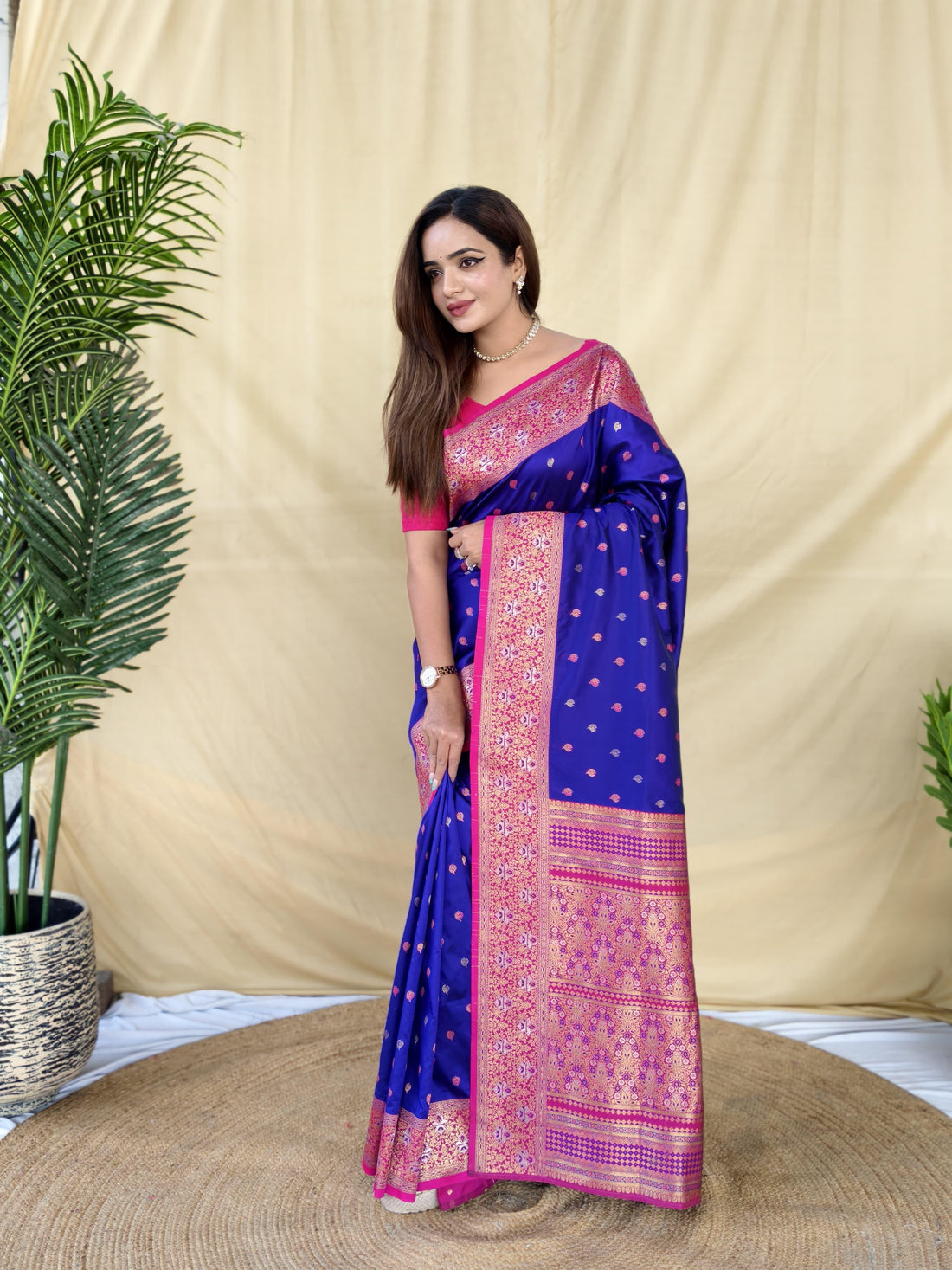 Shahaana - Royal Blue Banarasi Silk Saree | Banarasii